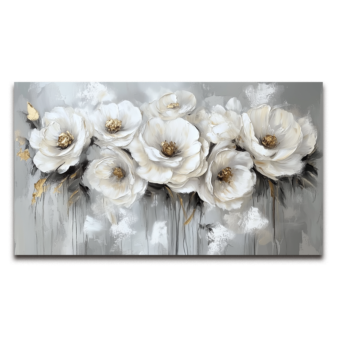 Petal Reverie - Textured 3D Floral Abstract Oil Painting