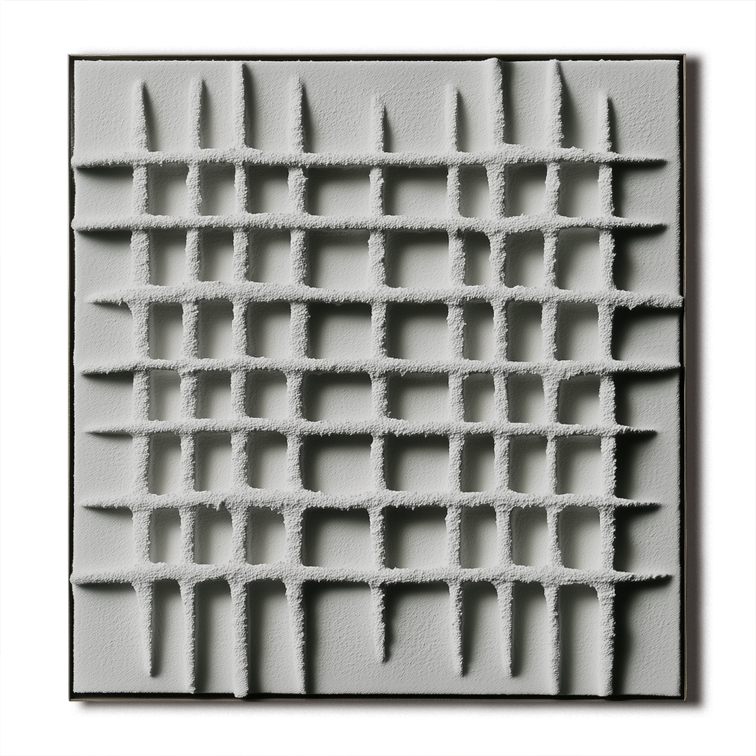 Silent Grid - 3D Minimalist Grid Texture Abstract Canvas Wall Art