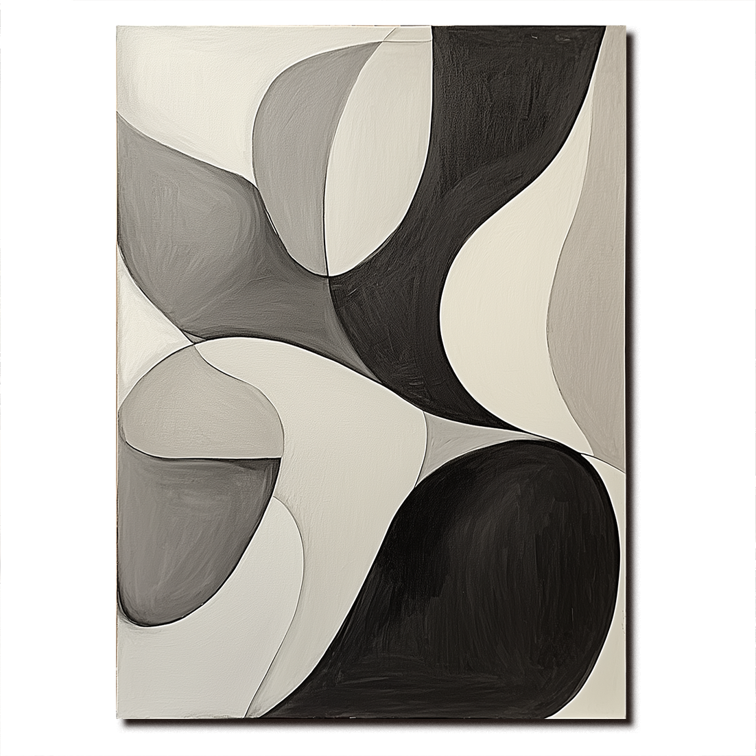 Flow Within – Minimalist Abstract Curved Shapes Canvas Painting