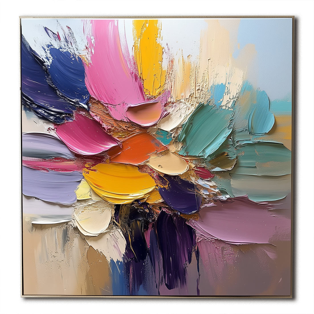 Petal Symphony - Abstract Flower Impasto Canvas Art Painting