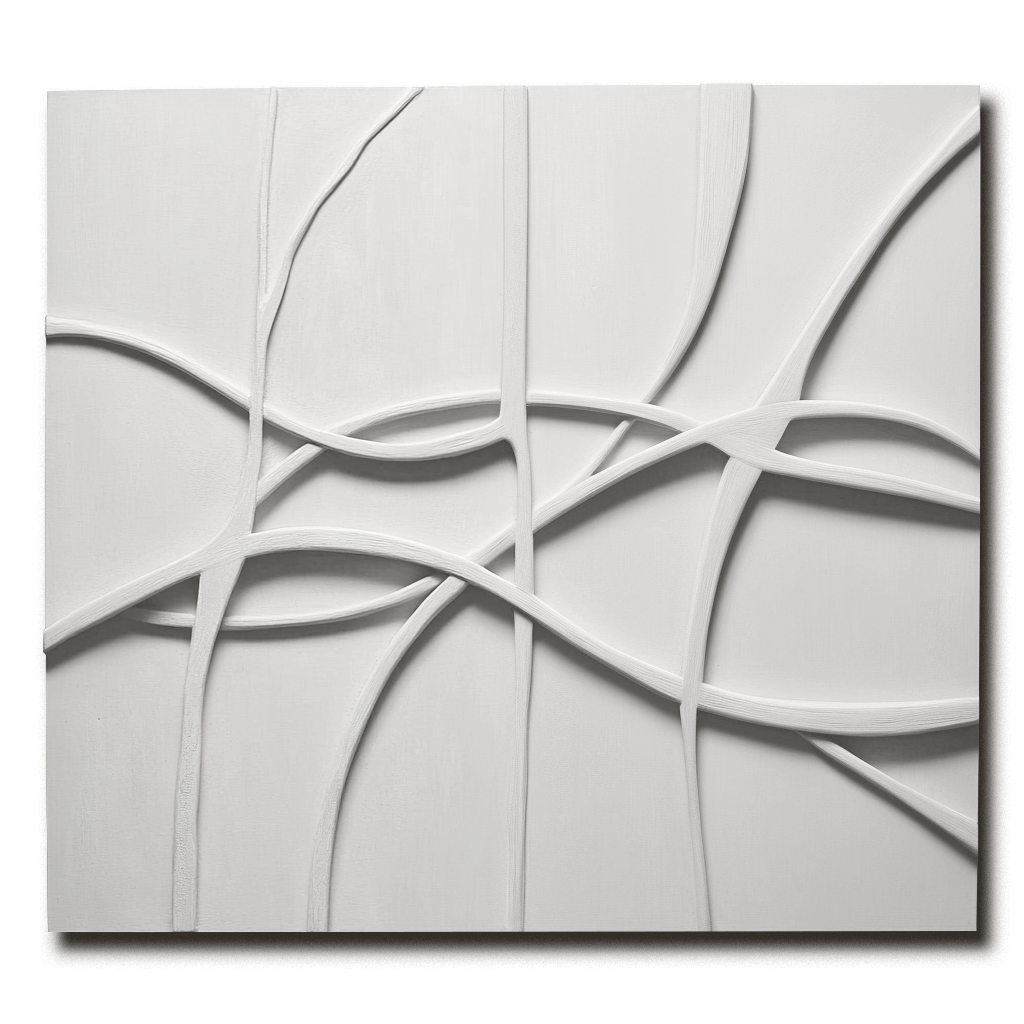 Woven Silence - Minimalist 3D Wall Art with Flowing Interlaced Lines