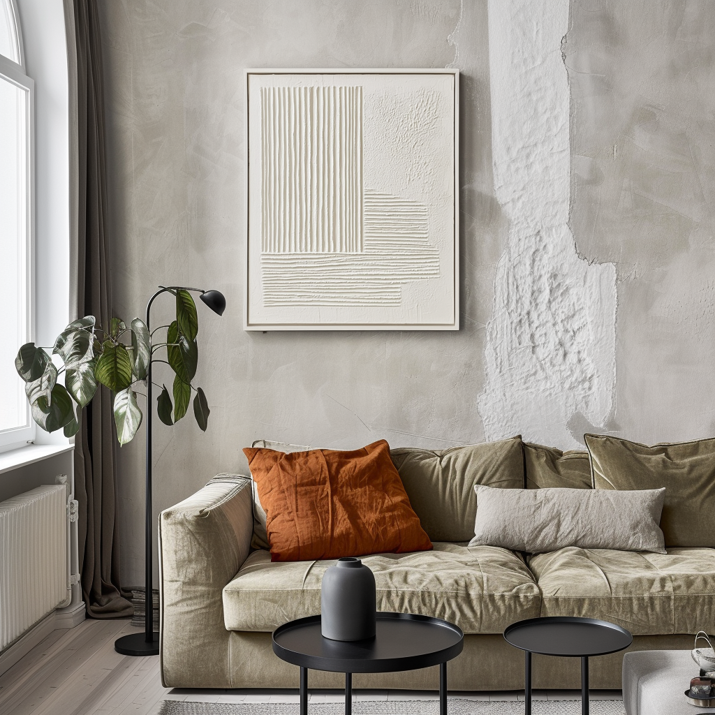 Geometric 3D Textured Painting - Silent Structure WP250231
