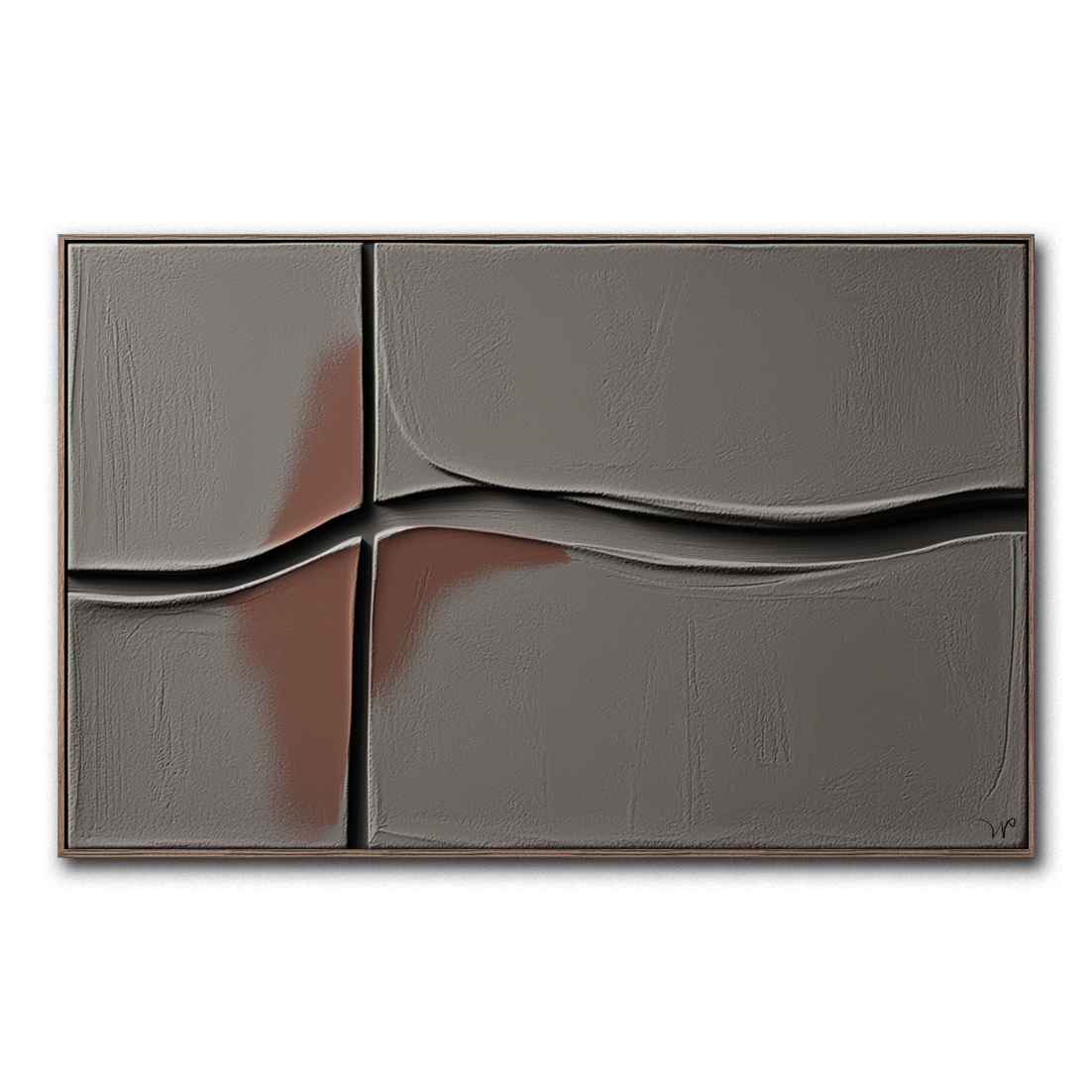 Sculptural Cracked Abstract Painting - Fractured Stillness