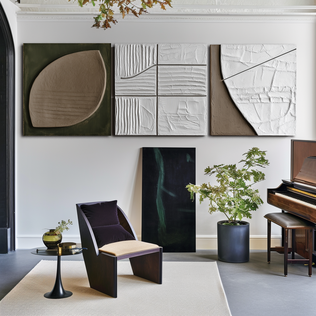 Earth Form Trio – Textured Minimalist Wall Art Set of 3#WP250340