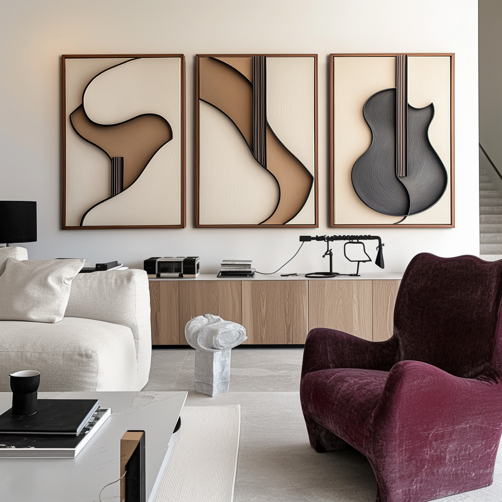 Sculpted Harmony Trio – Textured Abstract Wall Art Set of 3#WP250343