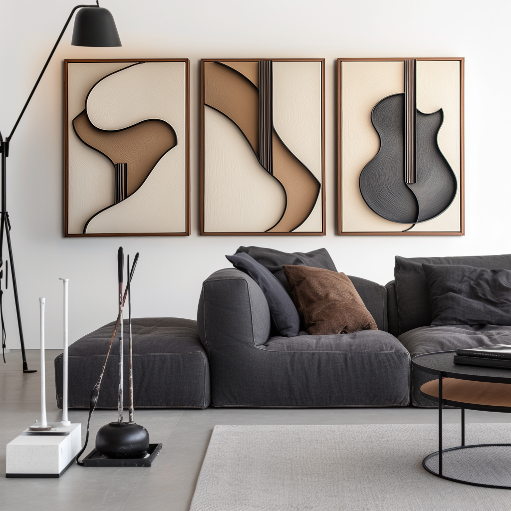 Sculpted Harmony Trio – Textured Abstract Wall Art Set of 3#WP250343