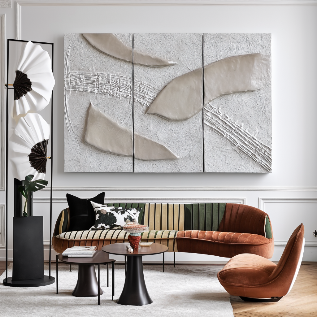 Ivory Flow Panels – Textured Minimalist Wall Art Set of 3#WP250370