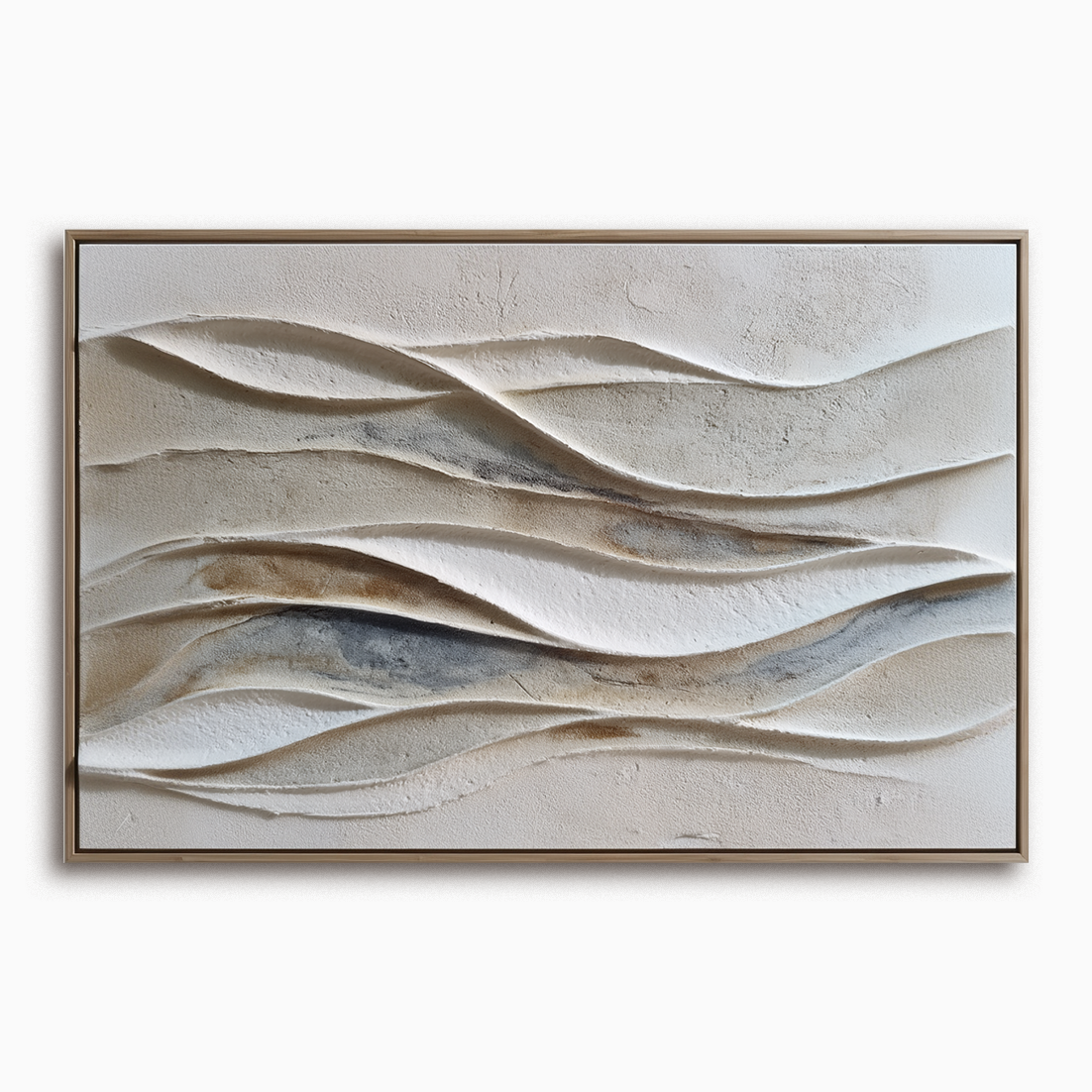 Textured wave wall art in neutral tones for modern home décor