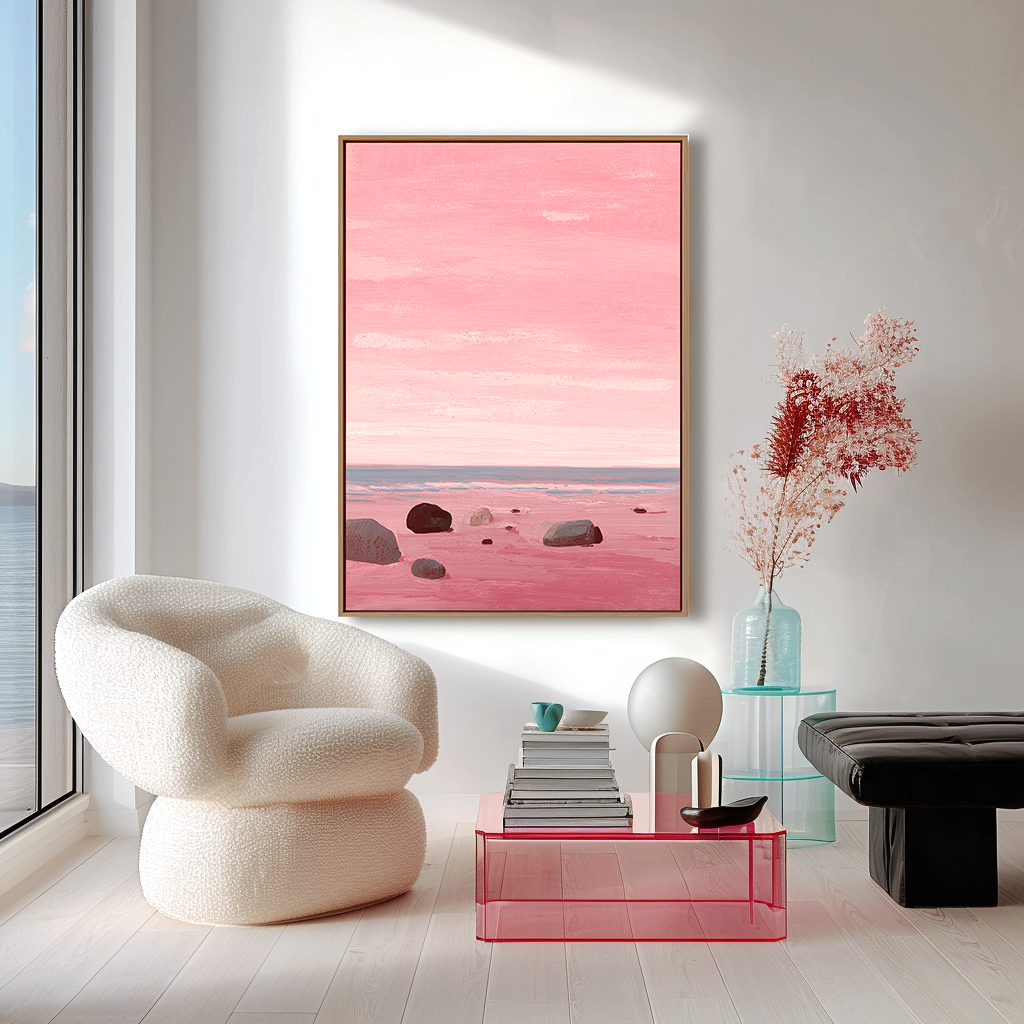 Blush Shoreline – Abstract Painting