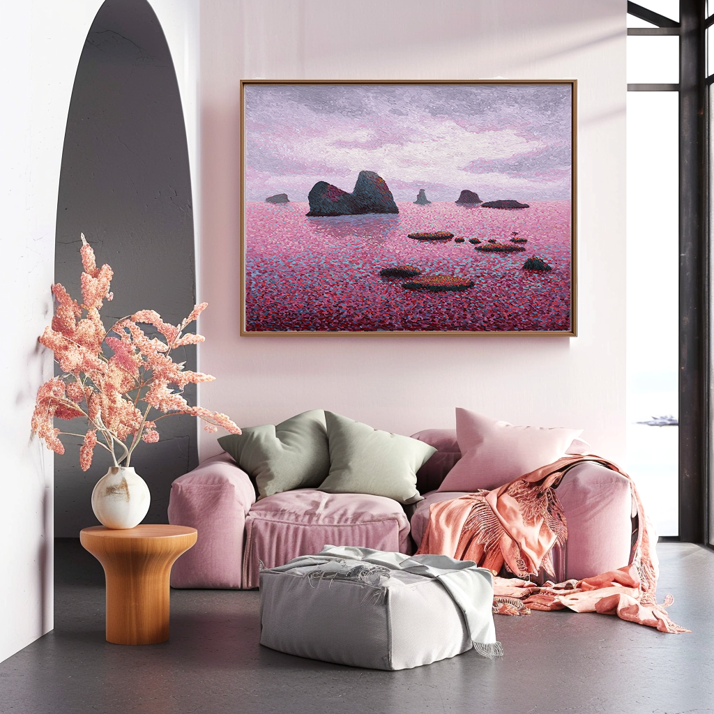 Twilight Serenity – Abstract Seascape Textured Canvas Art