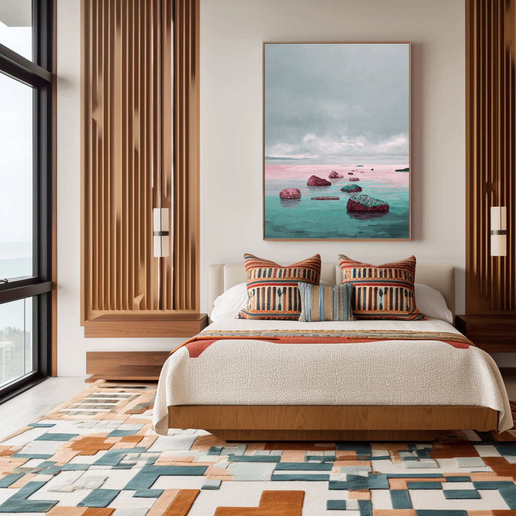 Tranquil Path – Abstract Seascape Textured Canvas Wall Art