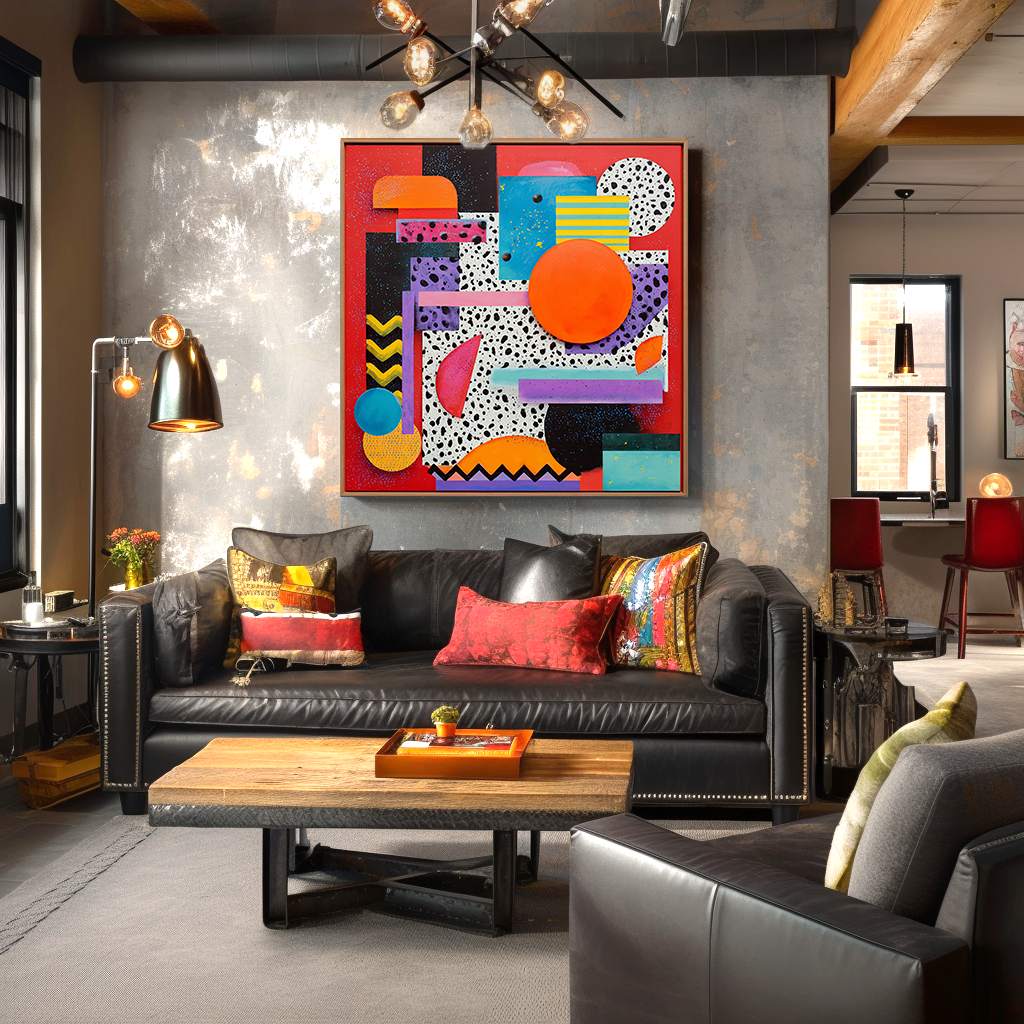 artextured – Pop Dimension | Vibrant Retro Geometric Pop Art Canvas