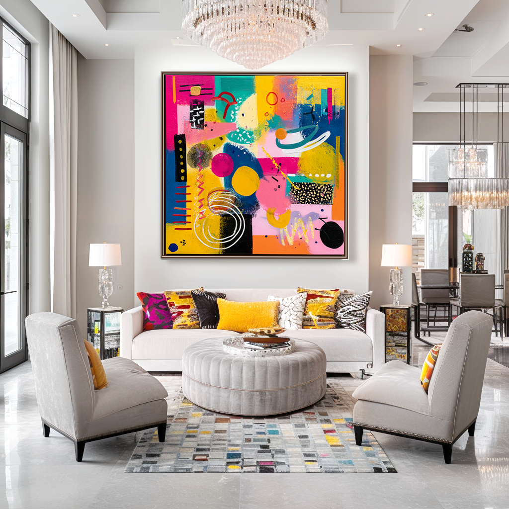 artextured – Pop Symphony | Colorful Abstract Geometric Pop Art Canvas