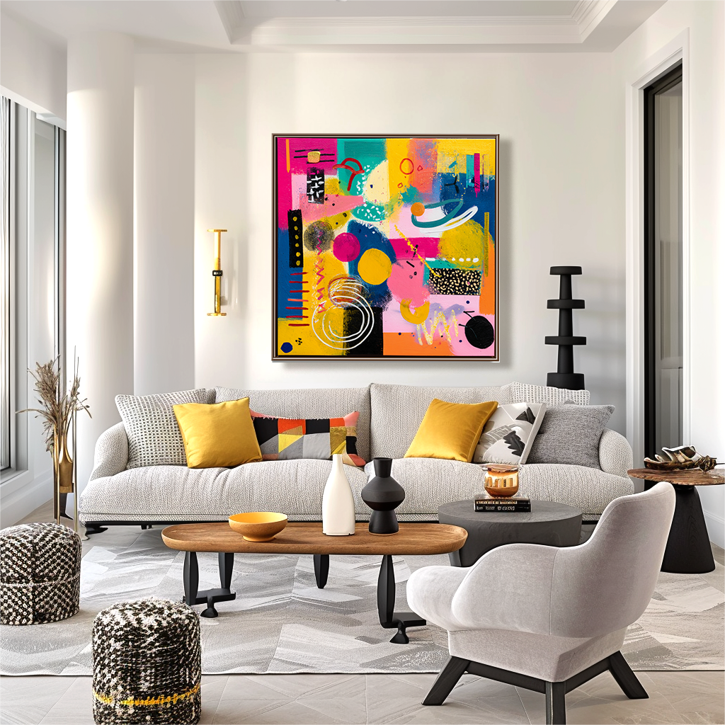 artextured – Pop Symphony | Colorful Abstract Geometric Pop Art Canvas