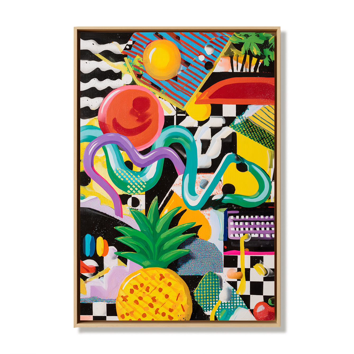 artextured – Pop Pineapple Vibes | Colorful Abstract Pop Art Oil Painting