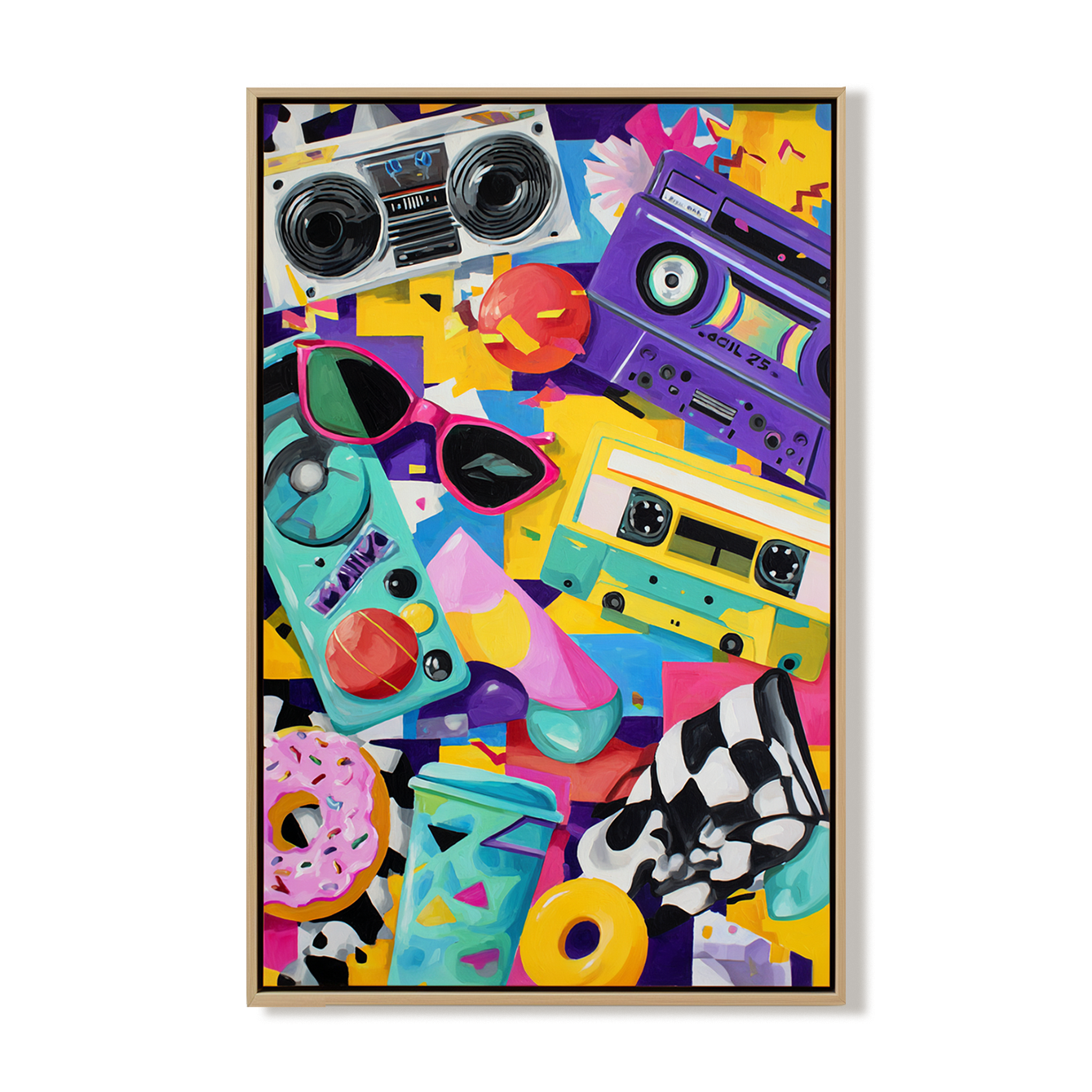artextured – Retro Pop Beats | Colorful Cassette & Boombox Pop Art Painting