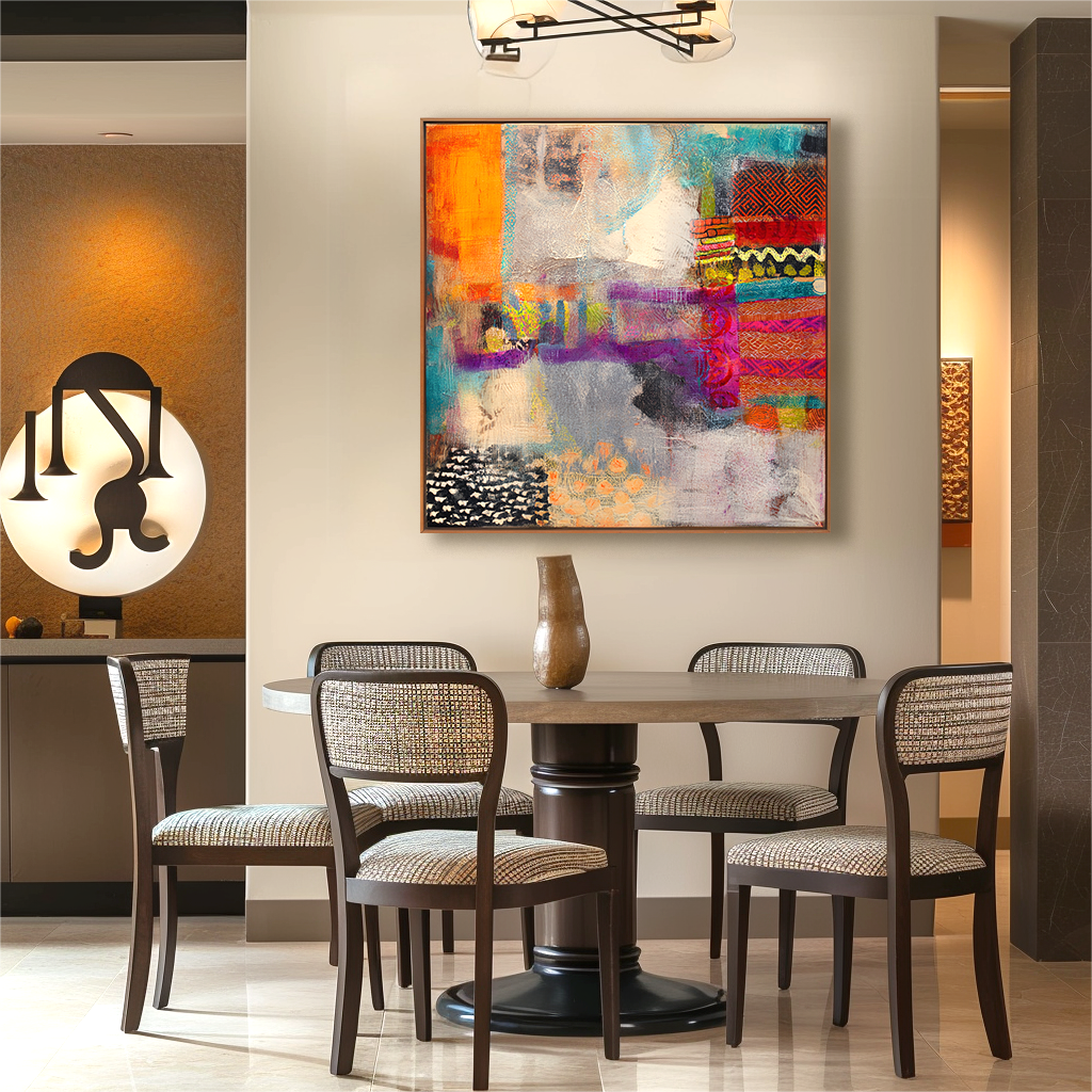 artextured – Vibrant Mosaic Dreams | Abstract Textured Mixed-Media Painting