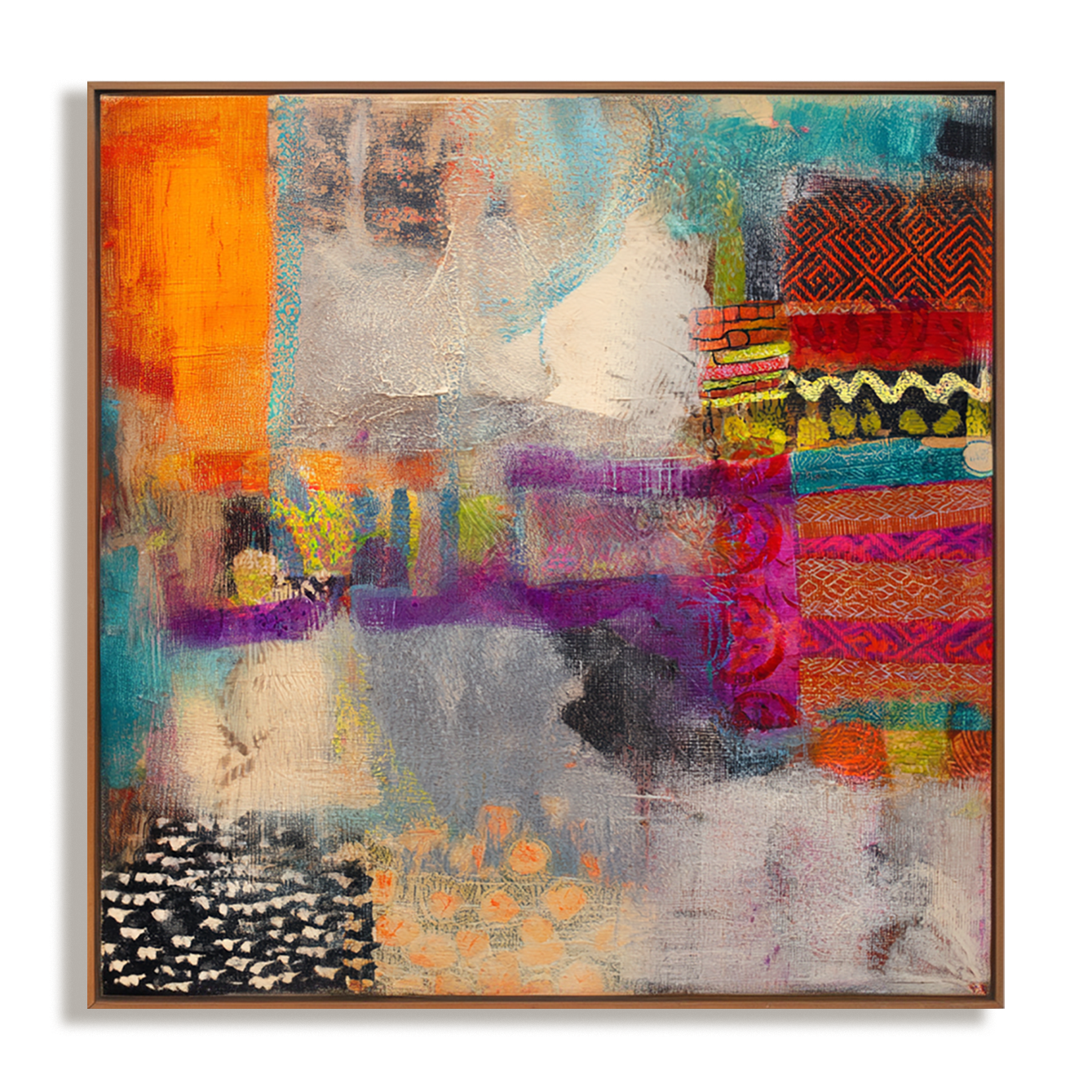 artextured – Vibrant Mosaic Dreams | Abstract Textured Mixed-Media Painting