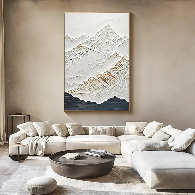 whispered  peaks  textured  minimalist  mountain  abstract  wall  art