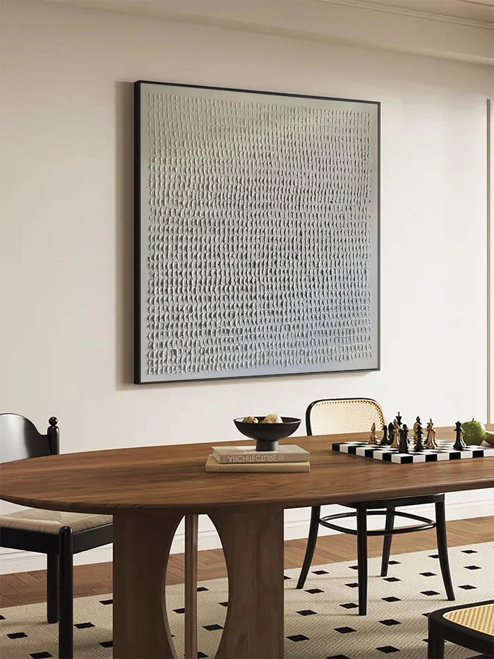 Whispers of White - Minimalist Textured Abstract Oil Painting