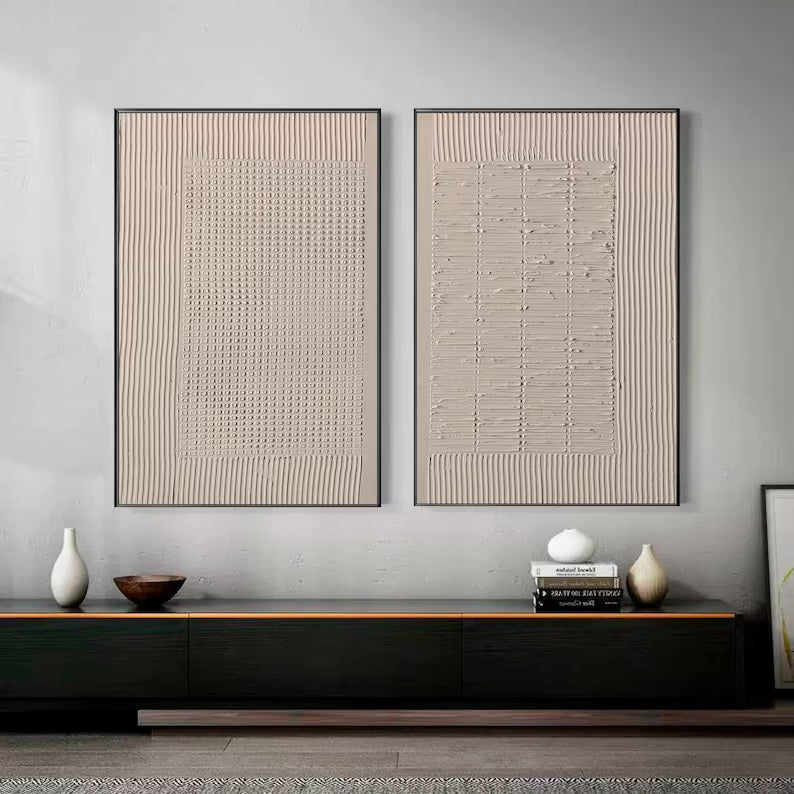 Pure Beige Minimalist Art Living Room #art2634