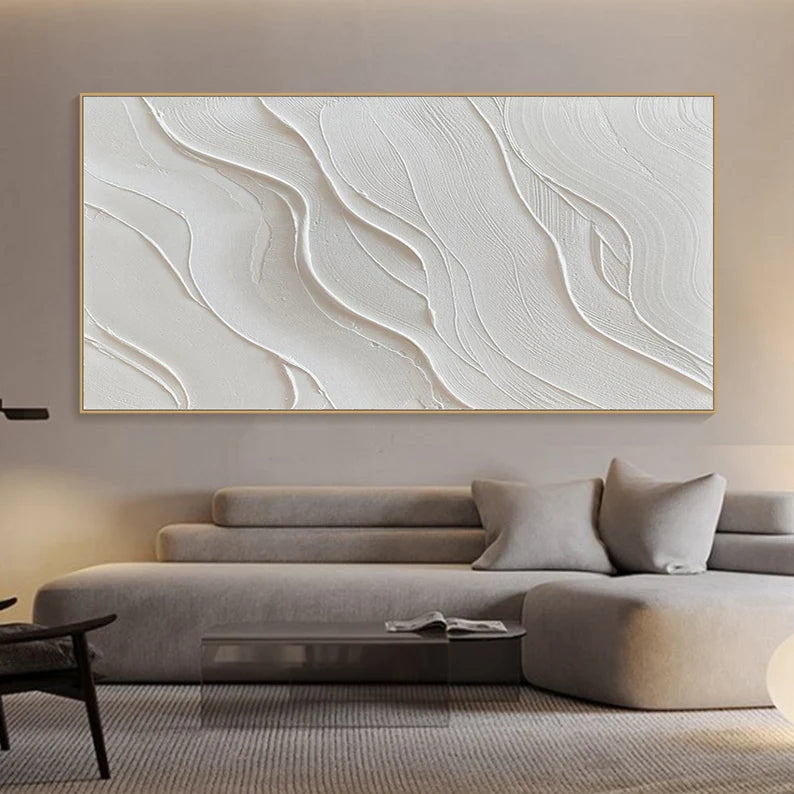 3D White Minimalist Beach Painting #art262