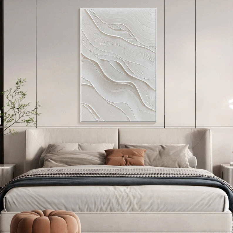 3D White Minimalist Beach Painting #art262