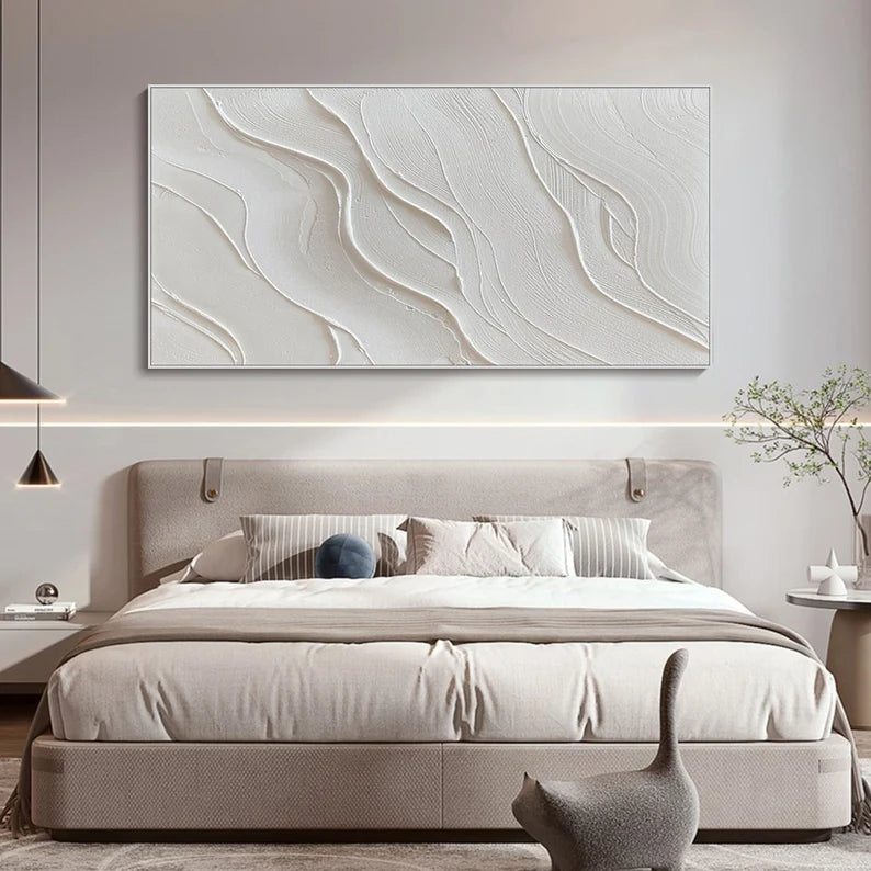 3D White Minimalist Beach Painting #art262