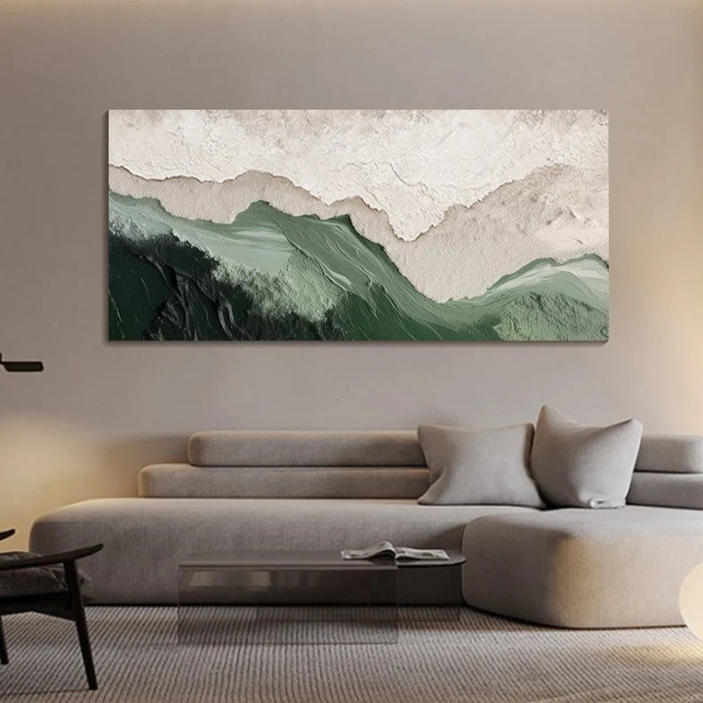 3D Green Minimalist Beach Painting