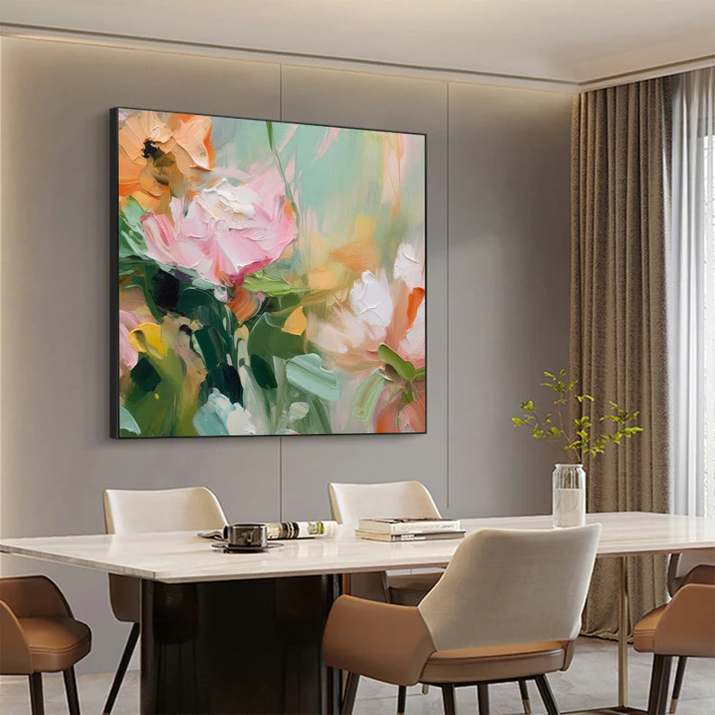 Peony Flower Oil Painting on Canvas #art2631