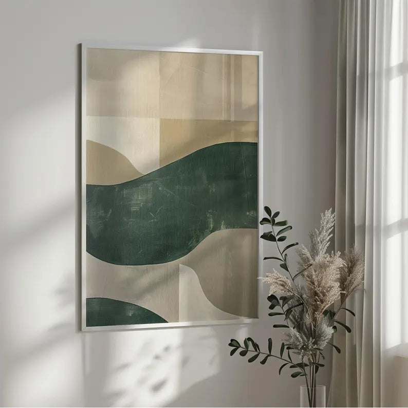 Green wabi Sabi Wall Art art216