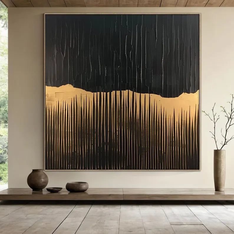 Black Beige Wabi Sabi Abstract Painting