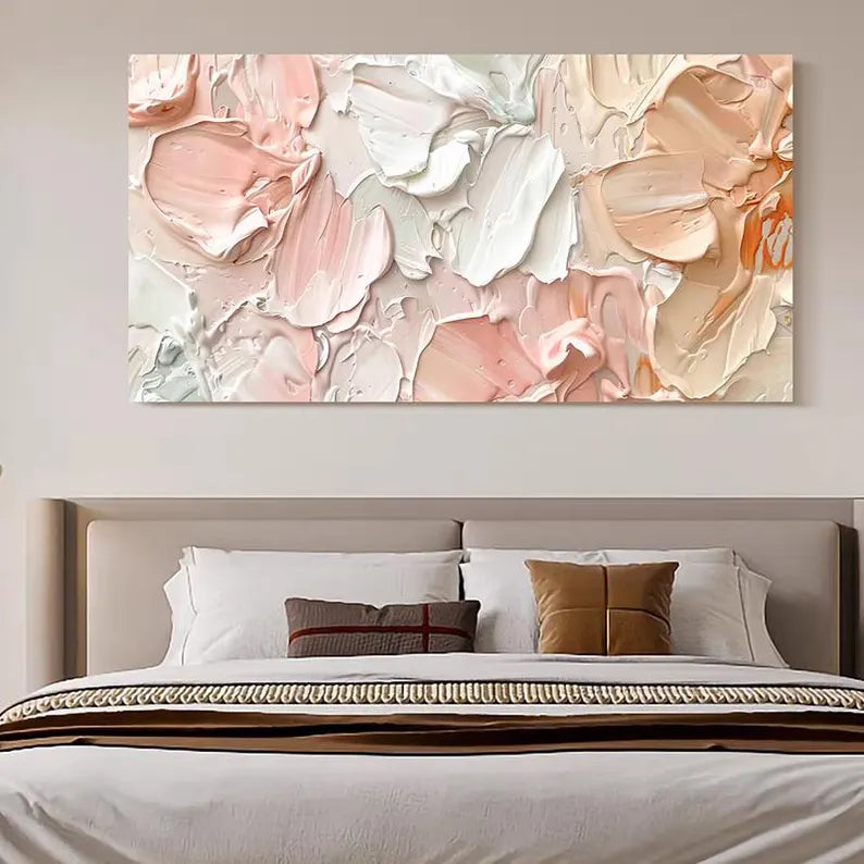 Pink Flower Textured Wall Art #art2645