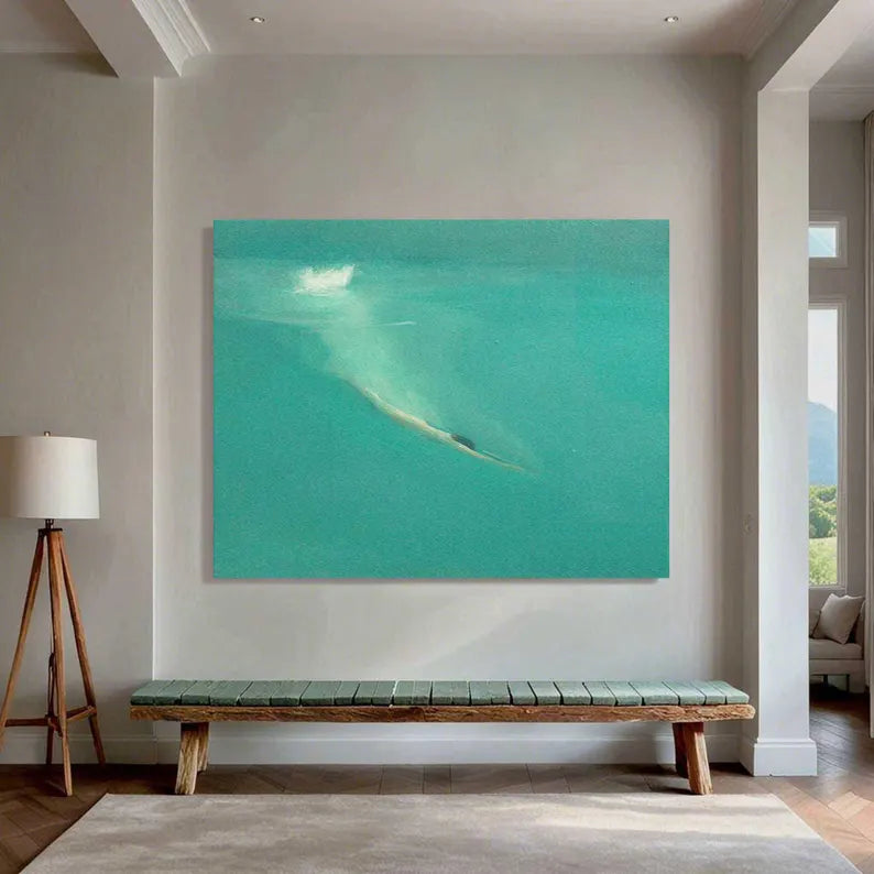 Serene Dive – Modern Ocean Swimming Canvas Art#AB0519042