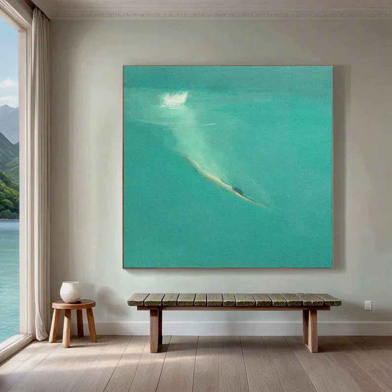 Serene Dive – Modern Ocean Swimming Canvas Art#AB0519042