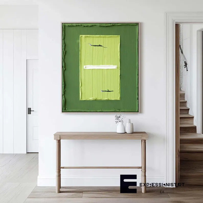 Minimalist Three Color Blocks Abstract Painting – Modern Textured Wall Art#AB0519054