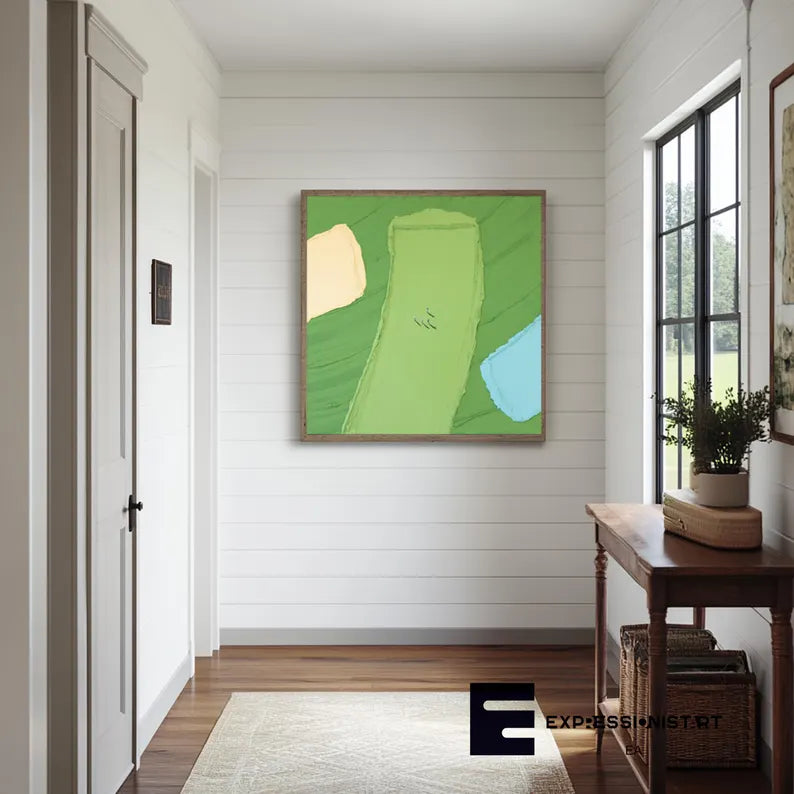 Abstract Three-Color Blocks Painting – Minimalist Modern Wall Art#AB0519053