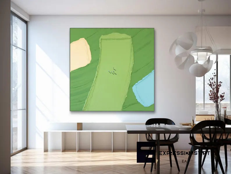 Abstract Three-Color Blocks Painting – Minimalist Modern Wall Art#AB0519053