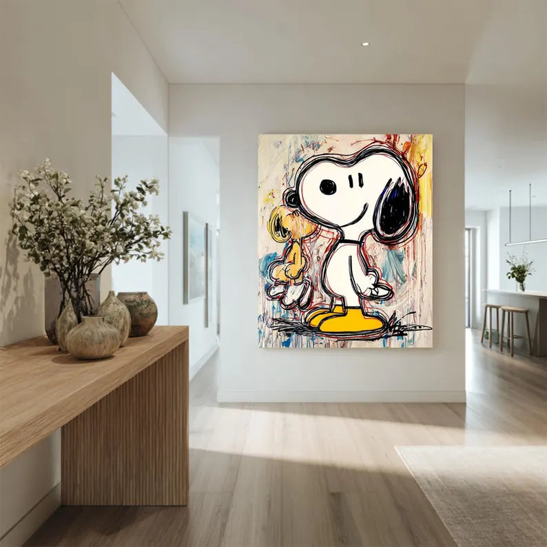 Snoopy & Woodstock – Playful Canvas Art#AB0519029