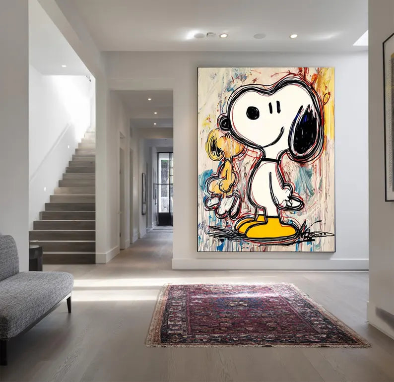 Snoopy & Woodstock – Playful Canvas Art#AB0519029