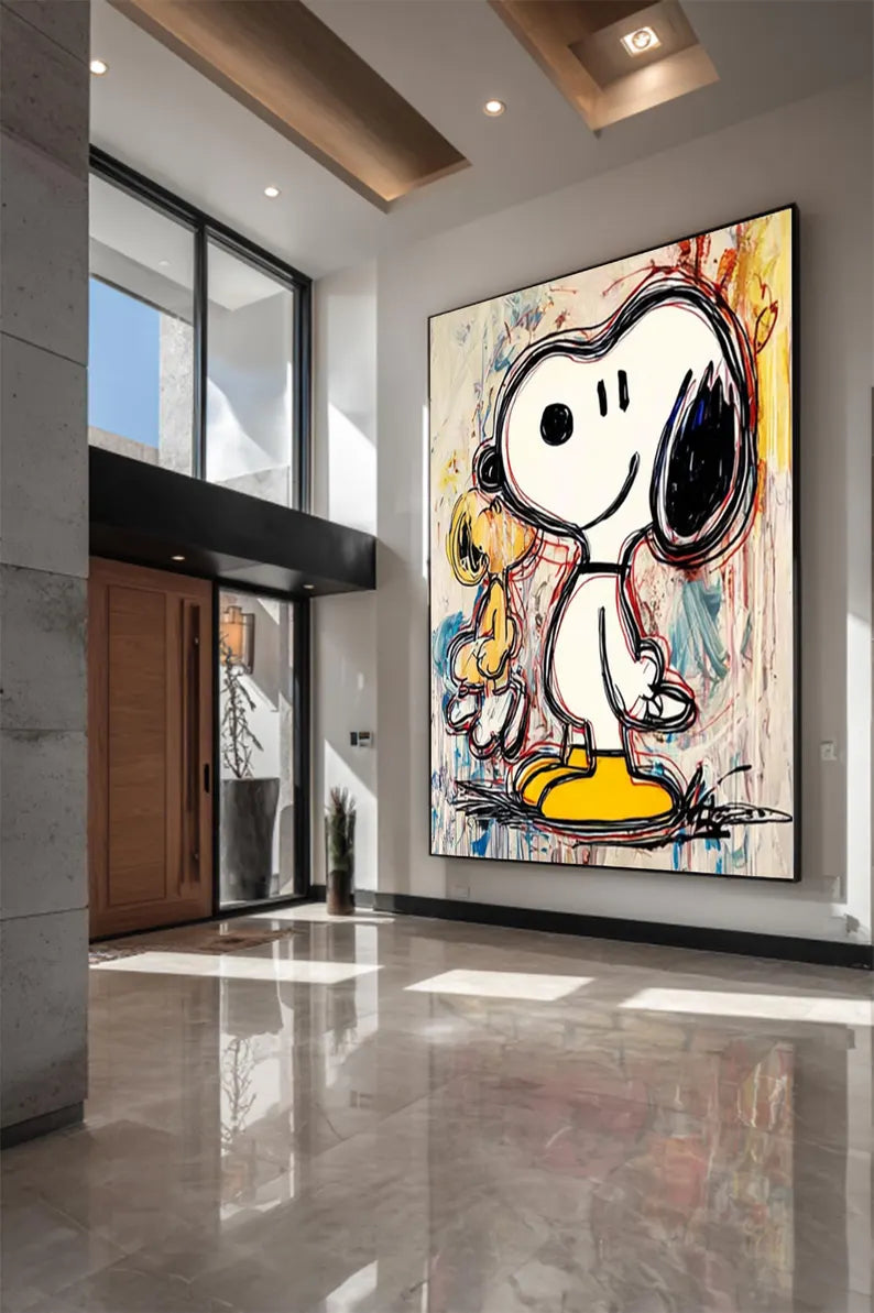 Snoopy & Woodstock – Playful Canvas Art#AB0519029