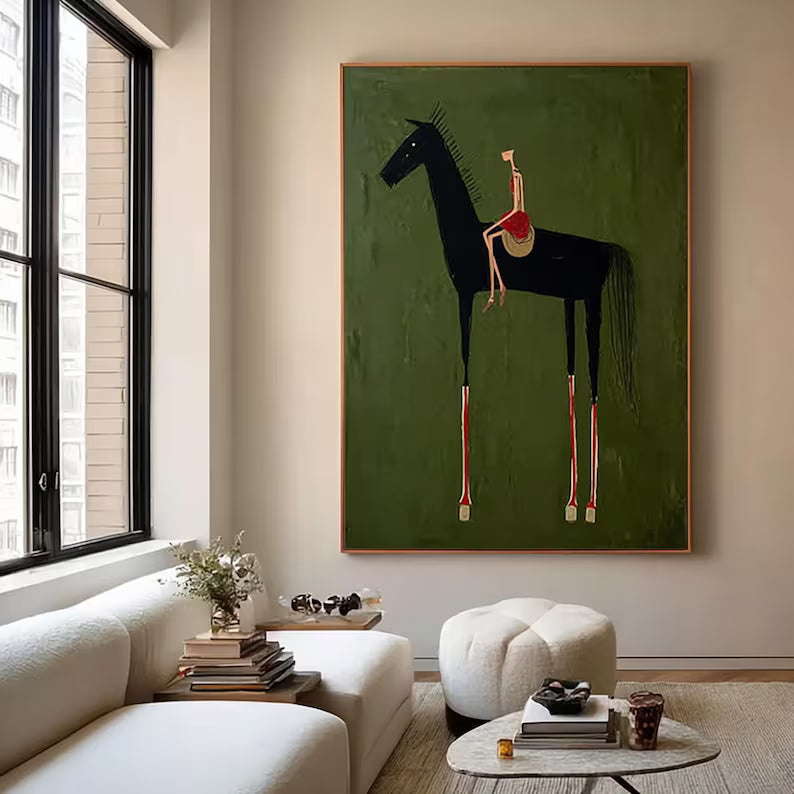 Rider on Horse – Modern Abstract Canvas Art#AB0519033