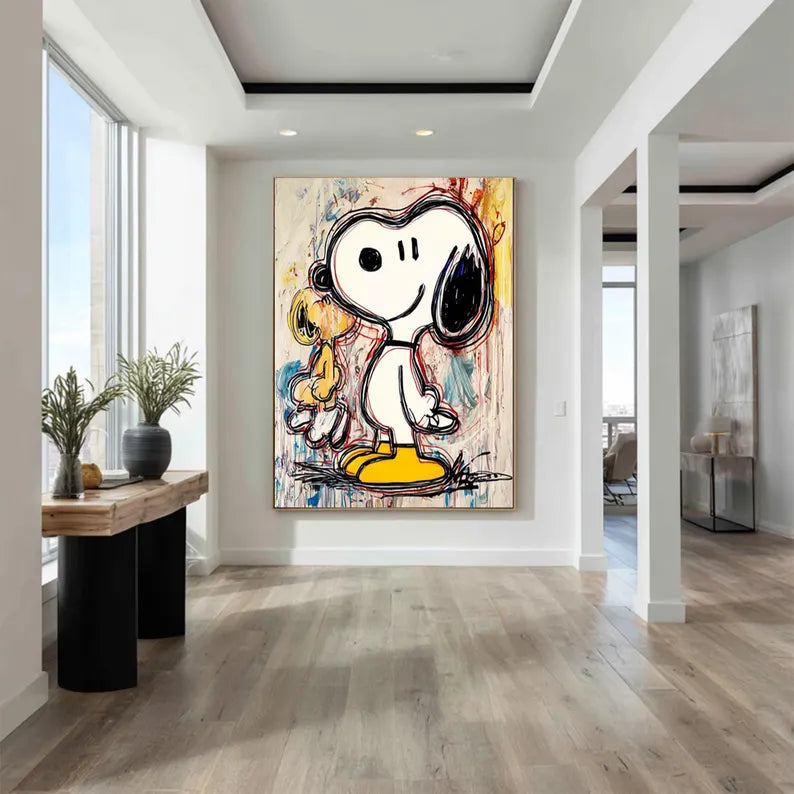 Snoopy & Woodstock – Playful Canvas Art#AB0519029