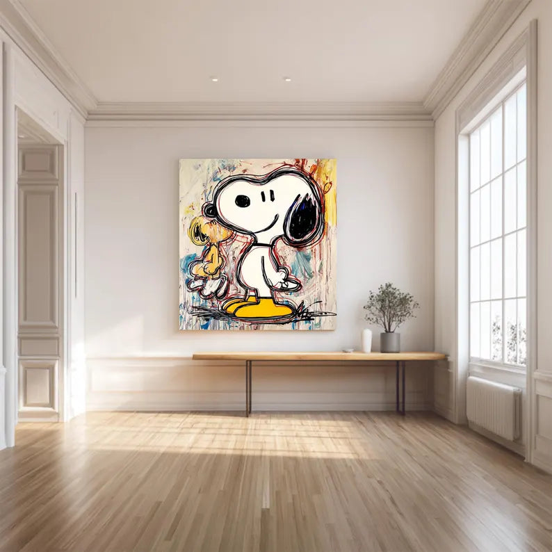 Snoopy & Woodstock – Playful Canvas Art#AB0519029
