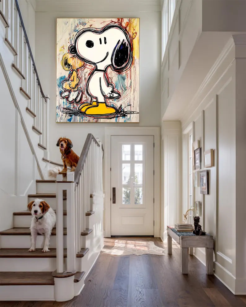 Snoopy & Woodstock – Playful Canvas Art#AB0519029