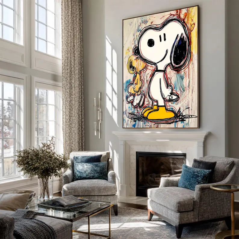 Snoopy & Woodstock – Playful Canvas Art#AB0519029