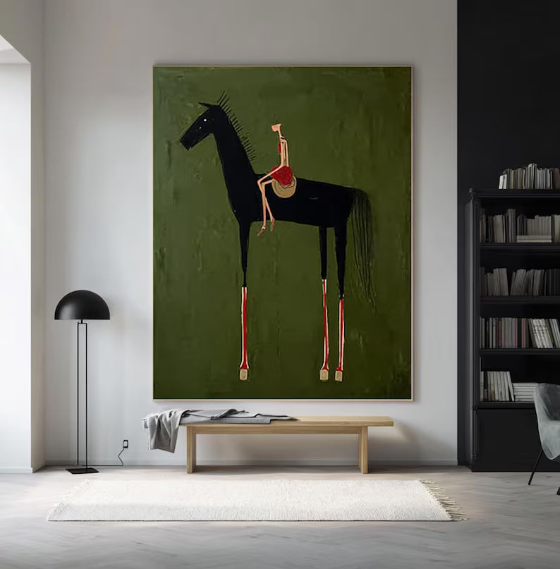 Rider on Horse – Modern Abstract Canvas Art#AB0519033