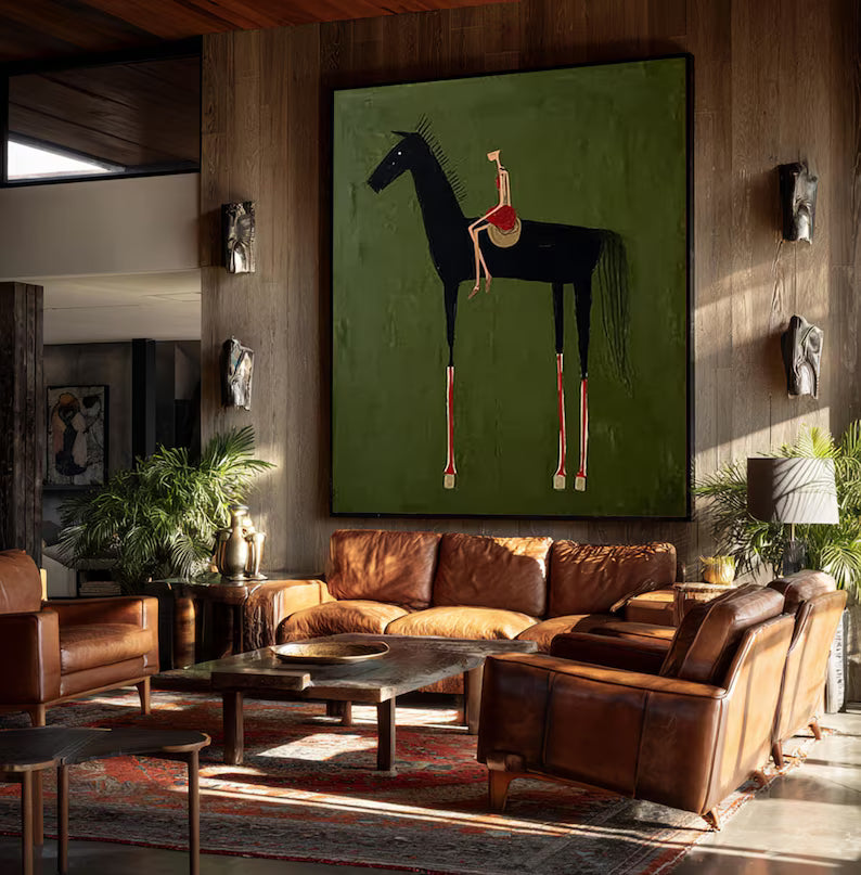 Rider on Horse – Modern Abstract Canvas Art#AB0519033
