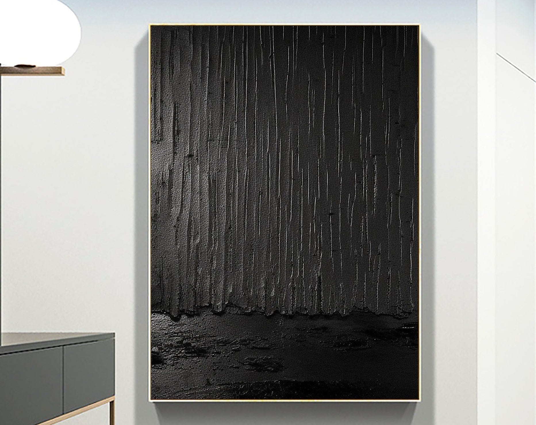 Black & White Abstract Painting #CXA 019