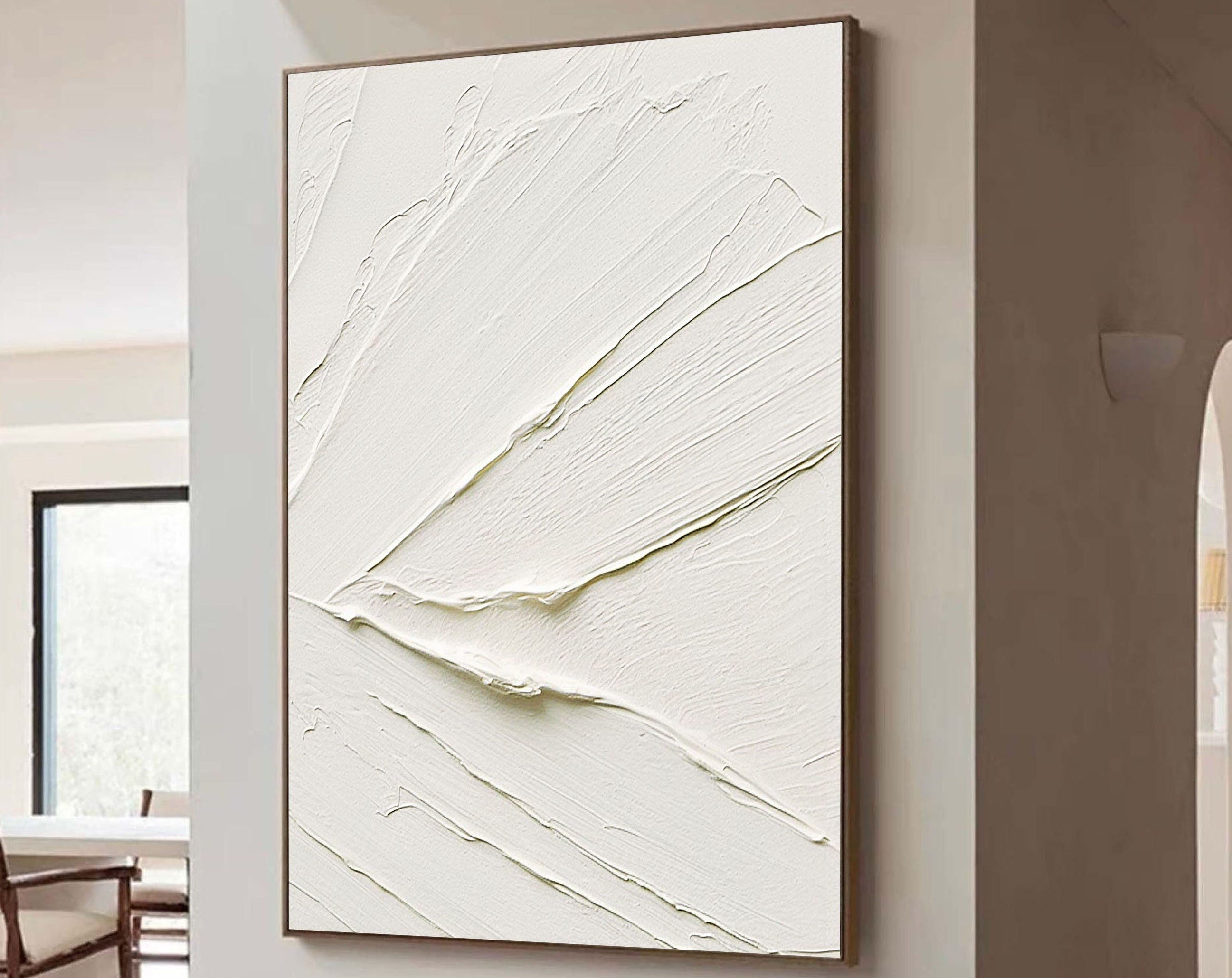 White Minimalist Abstract Painting #CXA 004